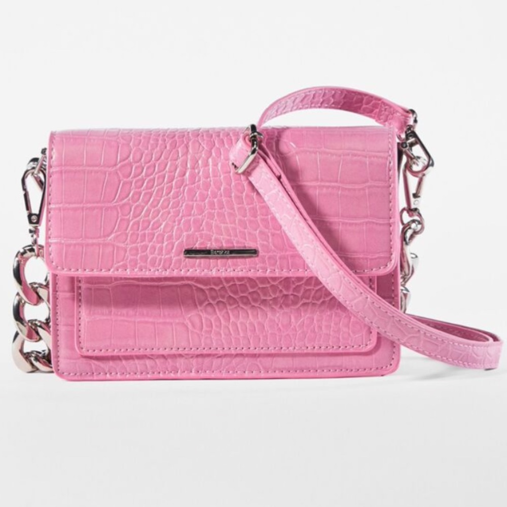 Bershka Mock croc clutch bag